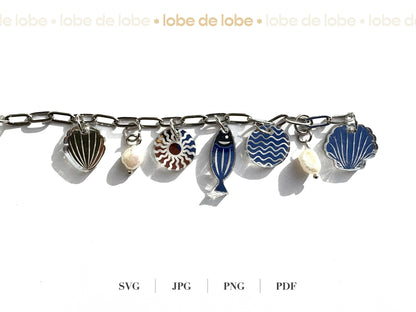 Summer Beach Tumbler Charms Bundle Digital Files