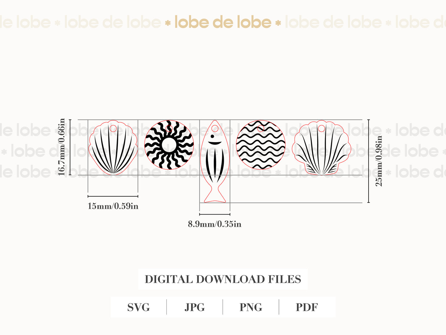 Summer Beach Tumbler Charms Bundle Digital Files