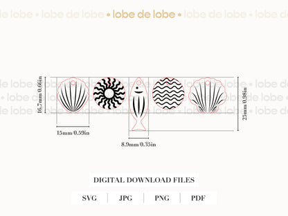 Summer Beach Tumbler Charms Bundle Digital Files