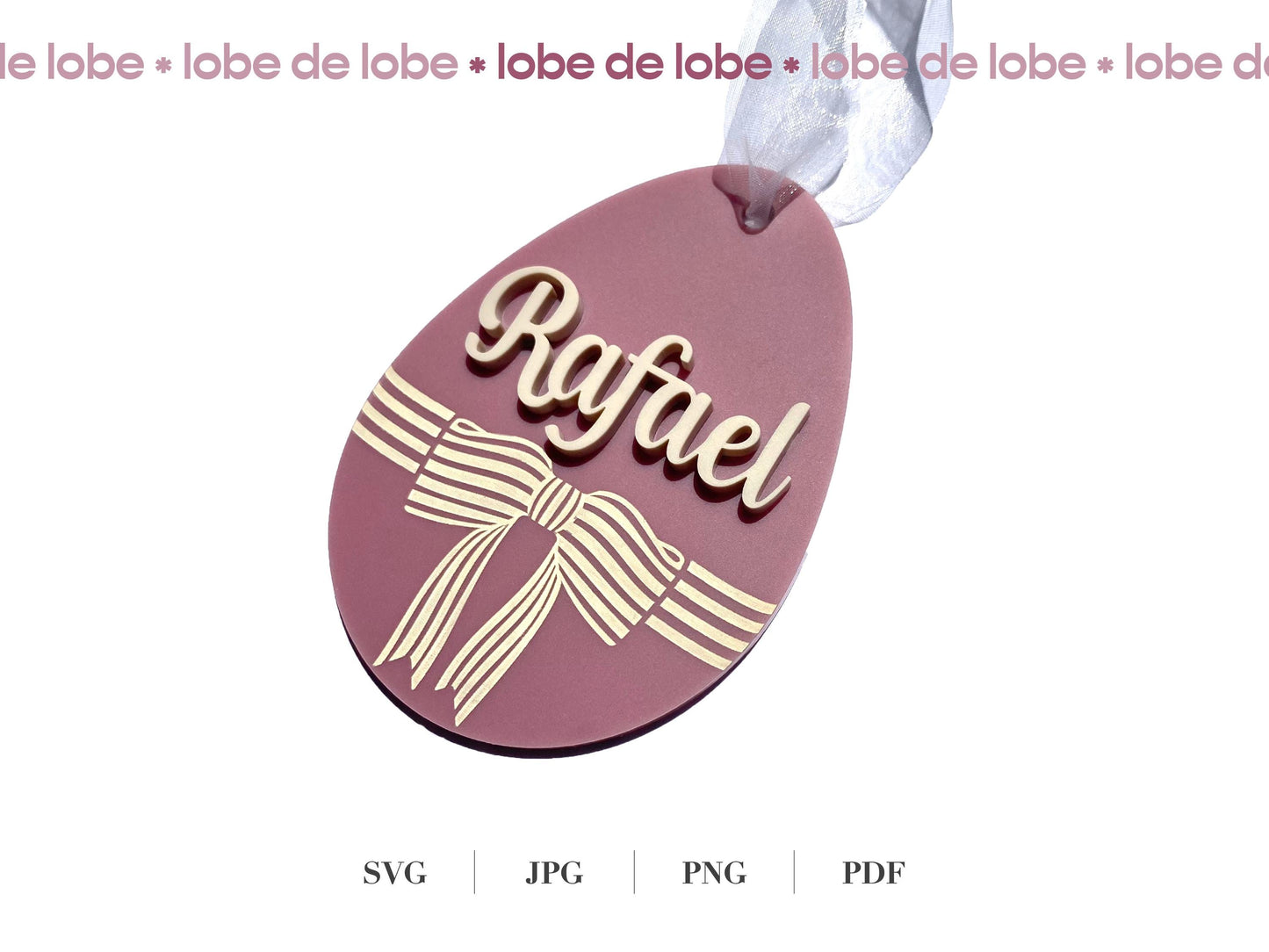 Personalized Easter Basket Tag Bundle with Name Laser Cut SVG File