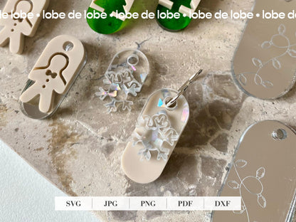 Laser Cut Design Earrings Festive Christmas Snowflake Winter SVG File
