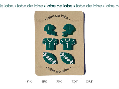 Football Sports Earring Stud Bundle Laser Engraved Earrings Digital Download