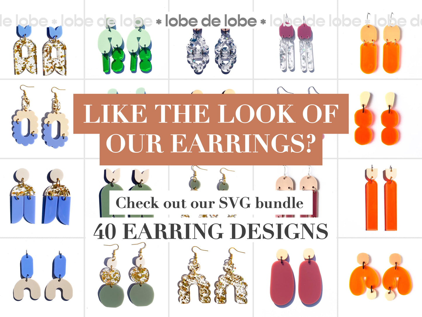 Christmas Tree Holiday Earrings Bundle Laser Cut SVG File