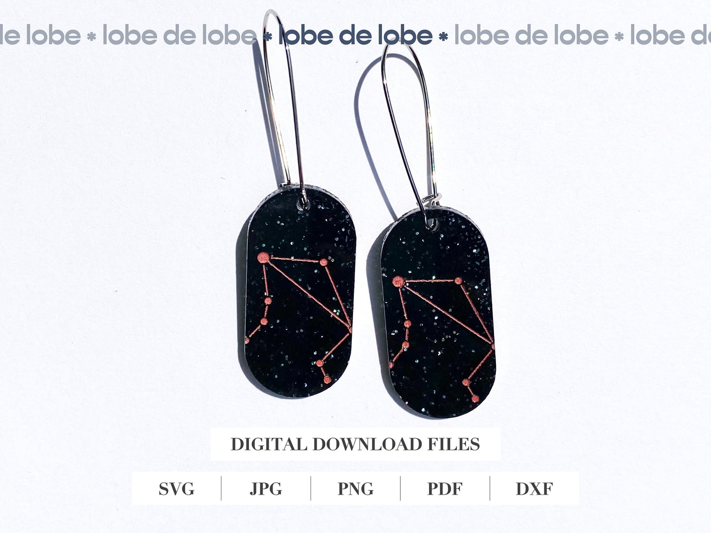 Star Sign Astrology Laser Engraved Earrings Digital Download