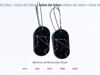 Star Sign Astrology Laser Engraved Earrings Digital Download