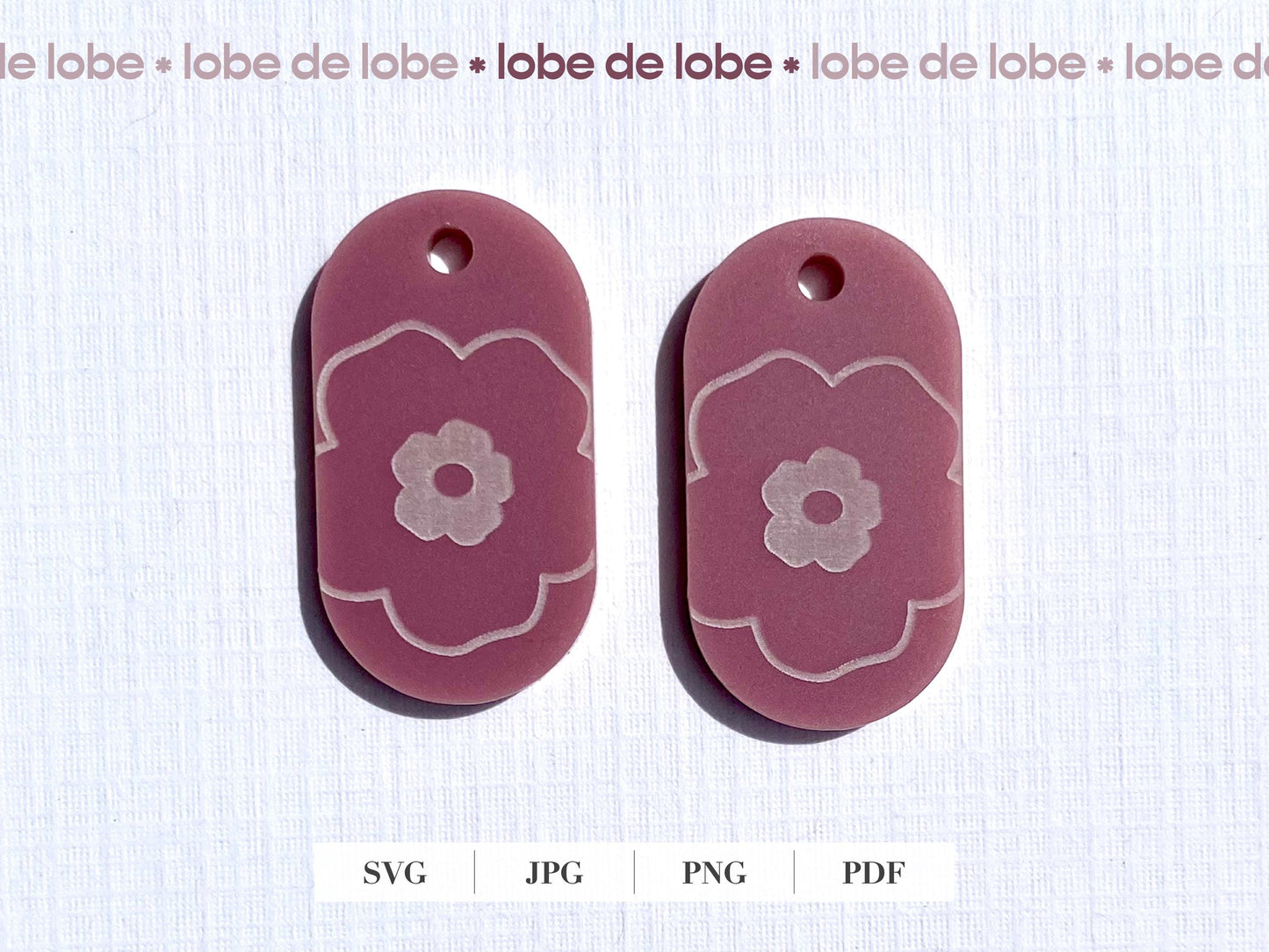 Spring Flower Laser Engraved Earrings Digital Download