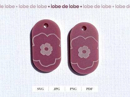 Spring Flower Laser Engraved Earrings Digital Download