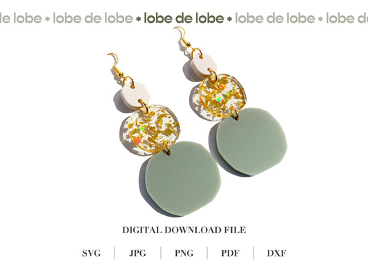 Boho Pebble Dangle Laser Cut Earrings Digital Download