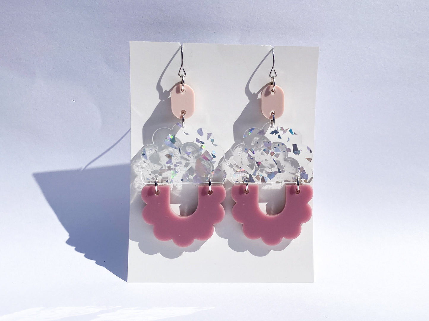 Oval Boho Scallop Laser Cut Earrings Digital Download