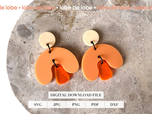 Rainbow Arch Dangle Laser Cut Earrings Digital Download