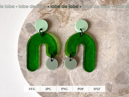 Rainbow Dangle Laser Cut Earrings Digital Download