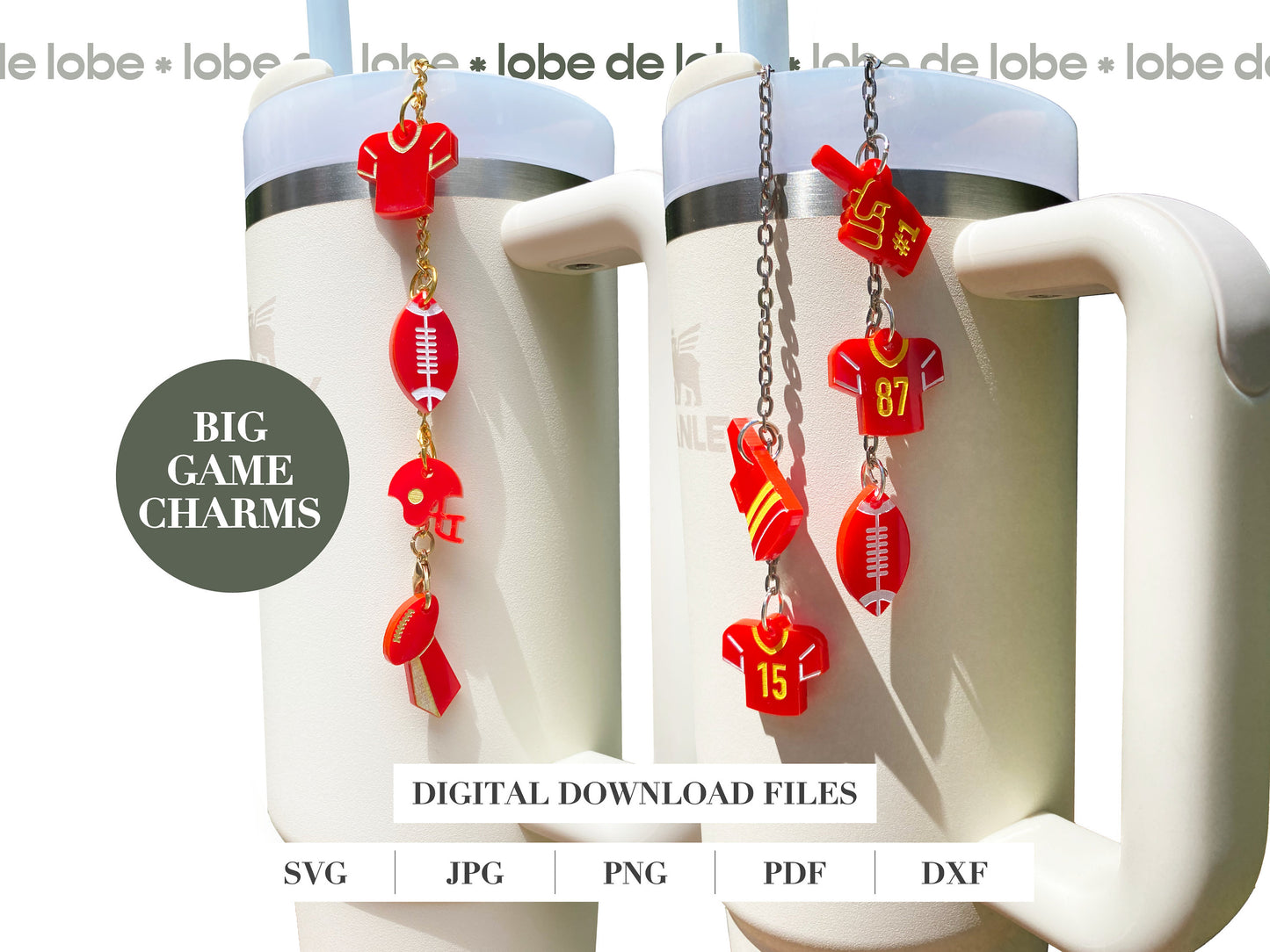 Modern Tumbler Charms Bundle + Straw Connector Laser Engraved Digital Download