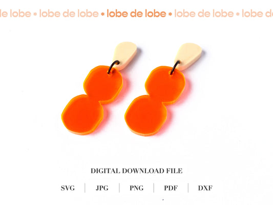 Boho bubble Laser Cut Earrings Digital Download