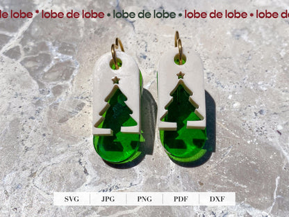 Christmas Tree Festive Holiday Laser Cut Earrings Digital Download