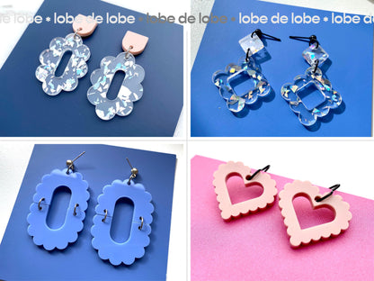 Scallop Statement Bundle Laser Cut Earrings Digital Download