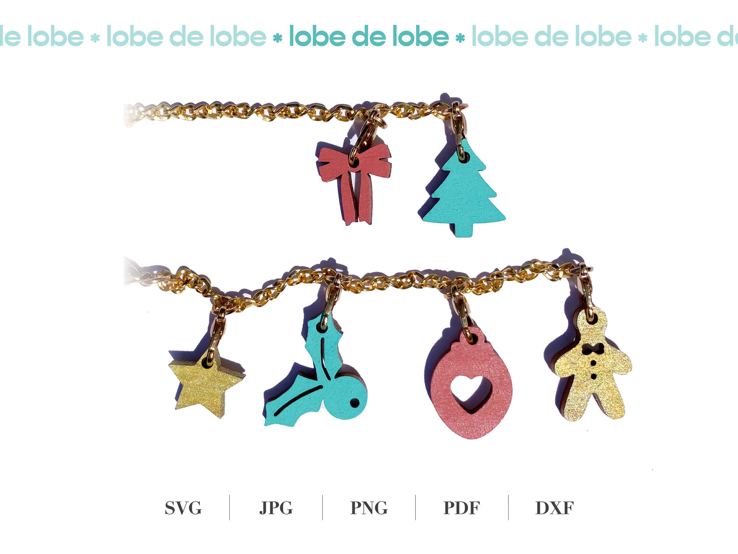 Christmas Holiday Festive Tumbler Laser Cut Charms