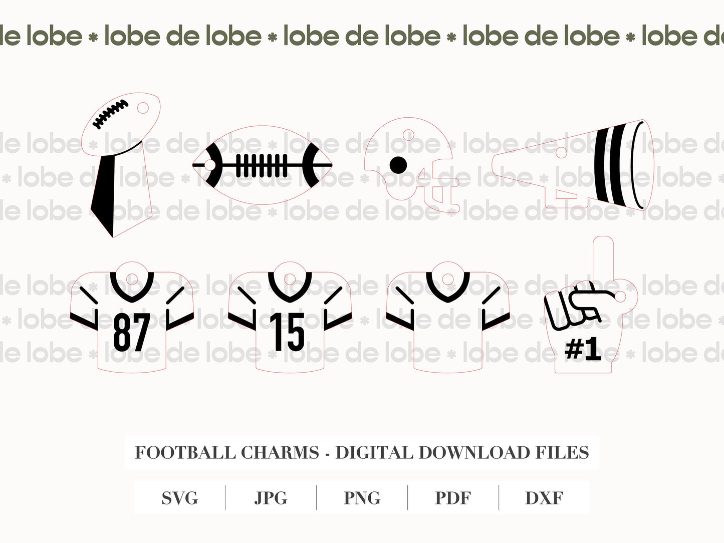 Football Tumbler Topper Laser Engraved Charms Digital Download