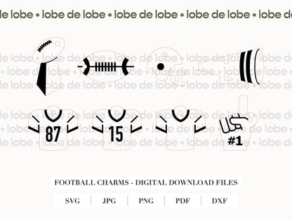 Football Tumbler Topper Laser Engraved Charms Digital Download