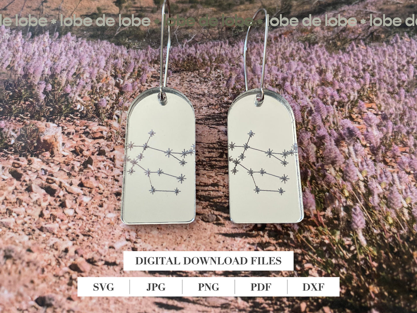 Star Sign Constellation Laser Engraved Earrings Bundle Digital Download