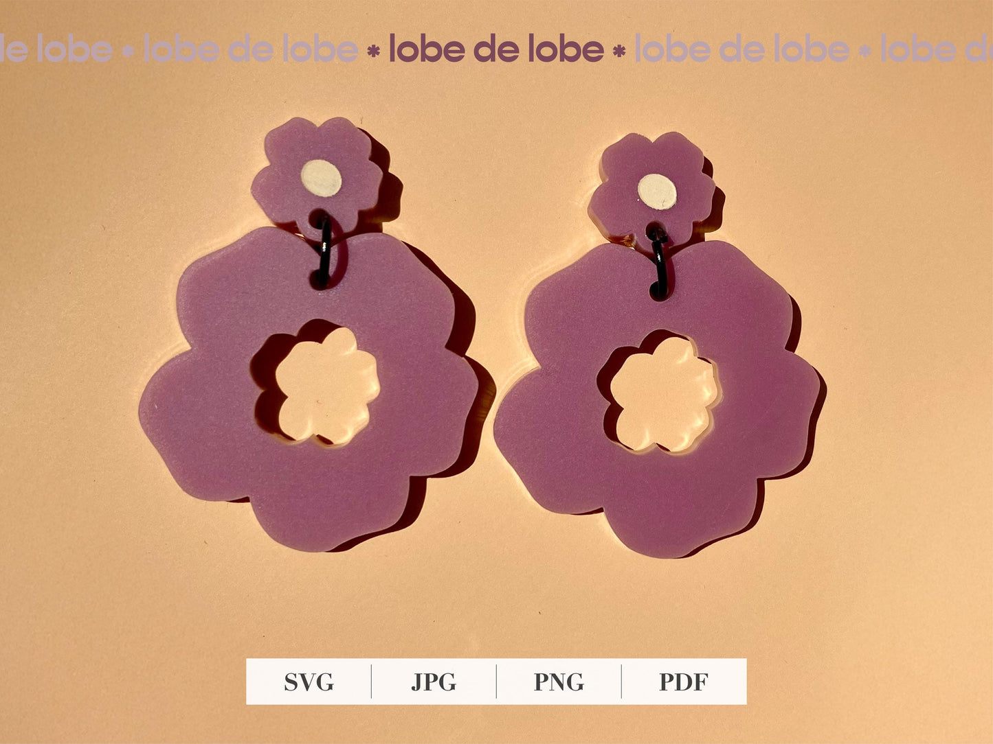 Spring Boho Flower Nested Laser Cut Earrings Digital Download