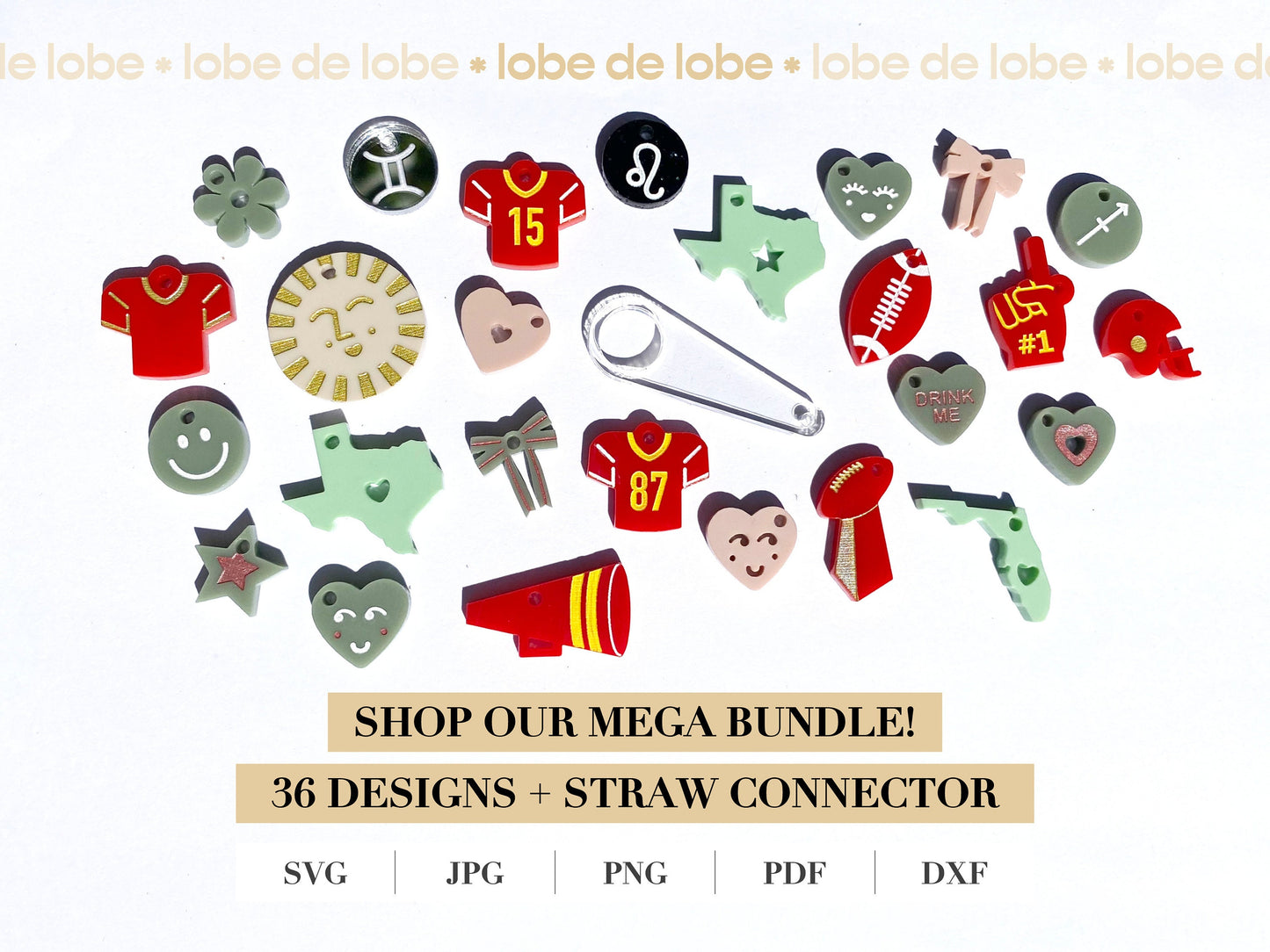 Cute Stanley Tumbler Charms Bundle Laser Cut Digital Download