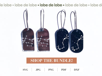 Star Sign Constellation Laser Engraved Earrings Bundle Digital Download