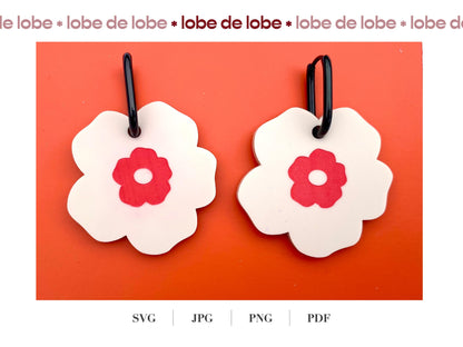 Spring Statement Flower Laser Engraved Earrings Digital Download