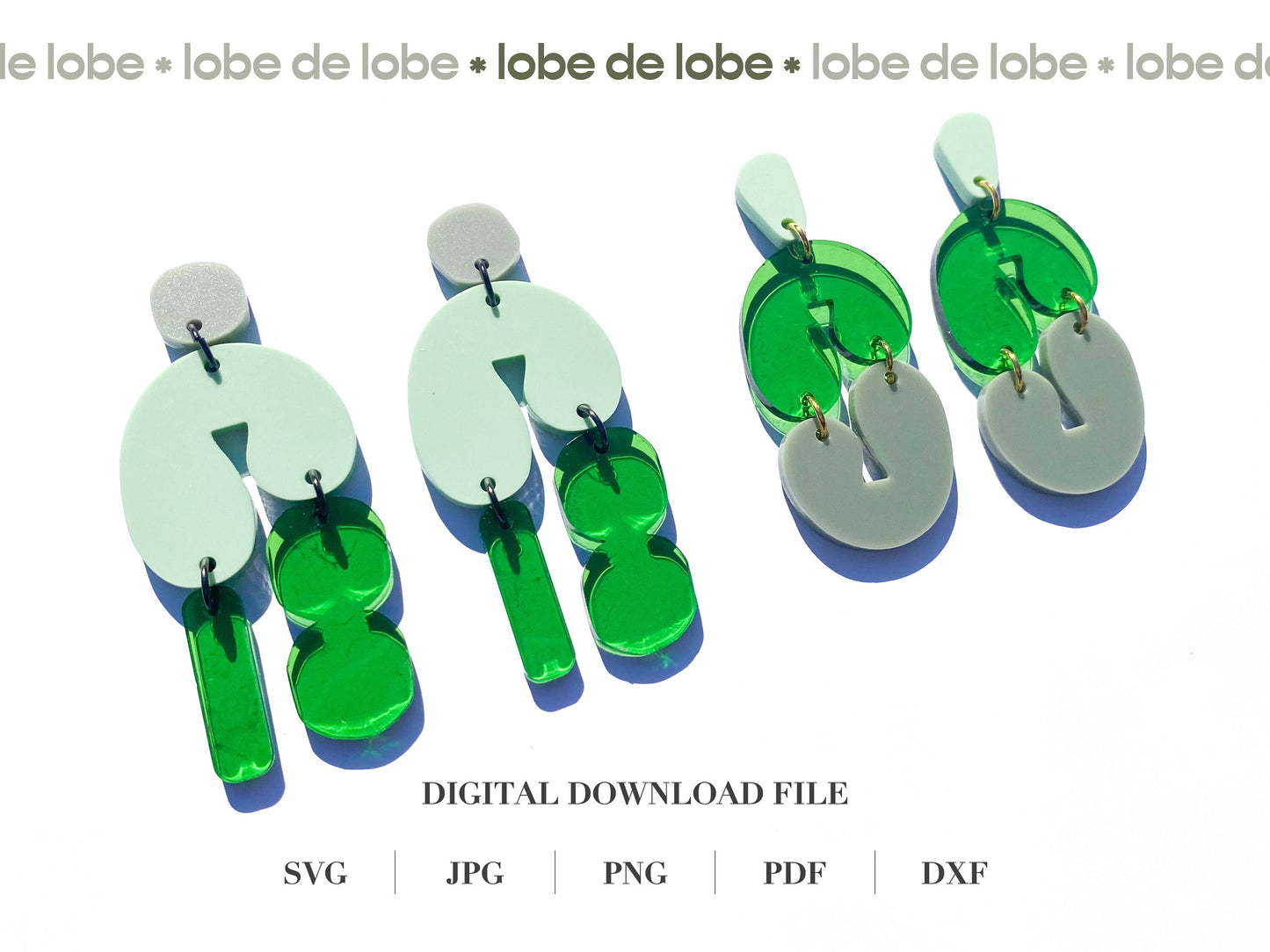 Asymmetrical Boho Bundle Laser Cut Earrings Digital Download