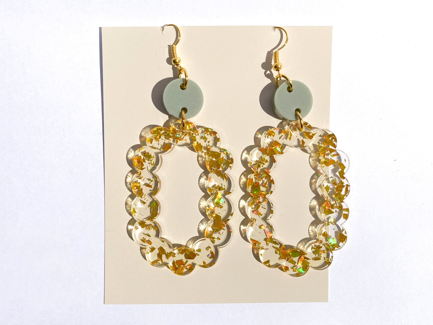 Oval Hoop Scallop Laser Cut Earrings Digital Download