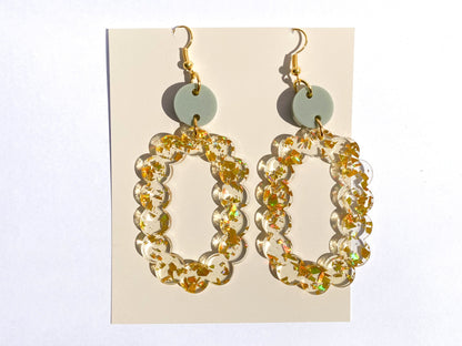 Oval Hoop Scallop Laser Cut Earrings Digital Download