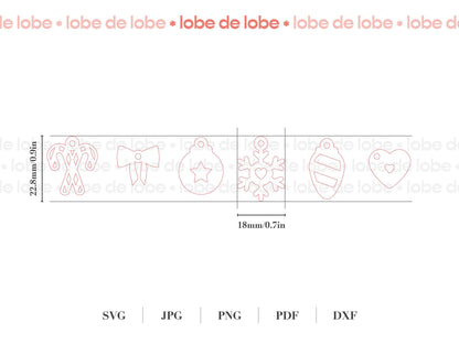 Christmas Holiday Festive Tumbler Laser Cut Charms Digital Download