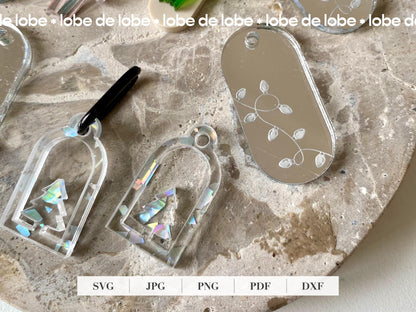 Christmas Holiday Bundle Acrylic Earrings Laser Cut SVG Files