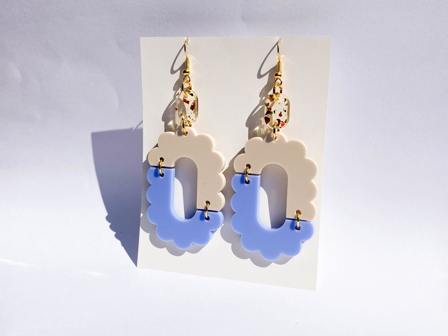 Squiggle Oval Scallop, Asymmetric Laser Cut Earrings Digital Download