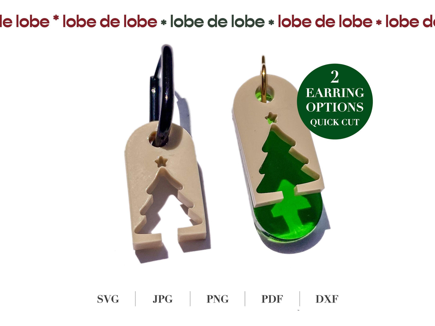 Christmas Tree Festive Holiday Laser Cut Earrings Digital Download