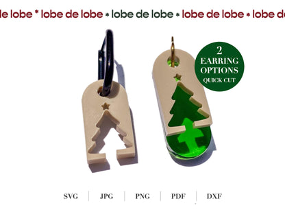 Christmas Tree Festive Holiday Laser Cut Earrings Digital Download