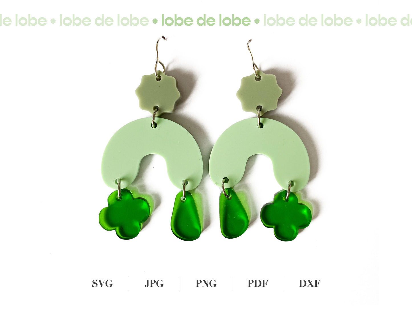 Stacked Boho Dangle Laser Cut Earrings Digital Download