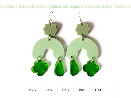 Stacked Boho Dangle Laser Cut Earrings Digital Download