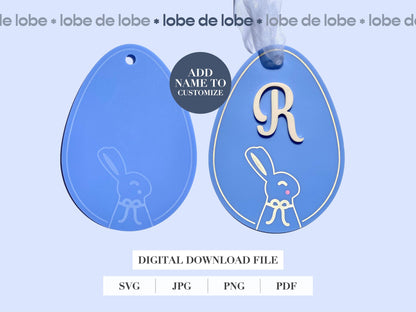 Personalized Easter Basket Tag Bundle with Name Laser Cut SVG File