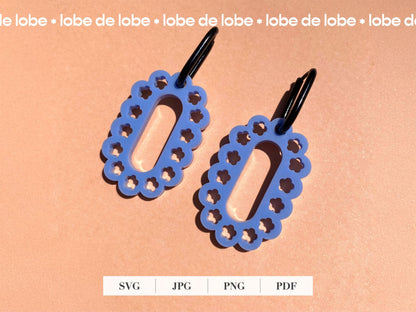 Flower Hoop Spring Boho Laser Cut Earrings Digital Download