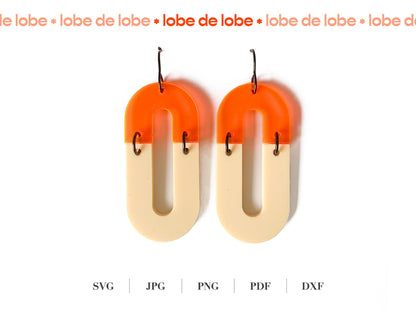 Oval Hoop 2 Piece Laser Cut Earrings Digital Download