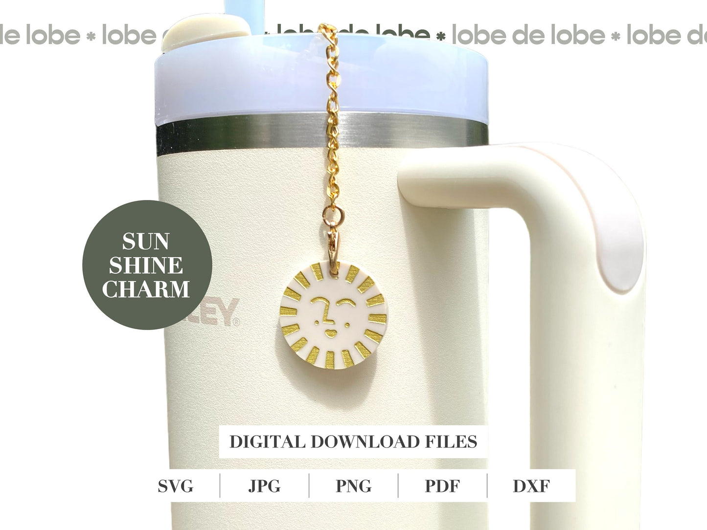 Modern Tumbler Charms Bundle + Straw Connector Laser Engraved Digital Download
