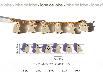 Laser Cut Design Files Halloween Ghost Charm for Stanley or Tumblers