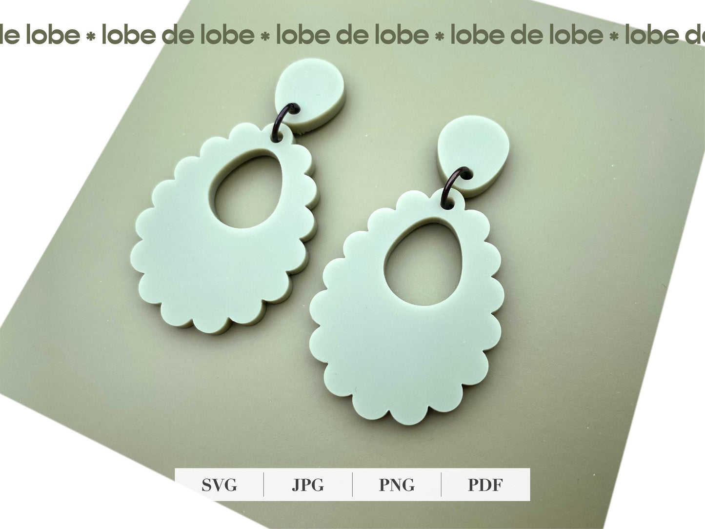 Oval Scallop Nested Laser Cut Earrings Digital Download