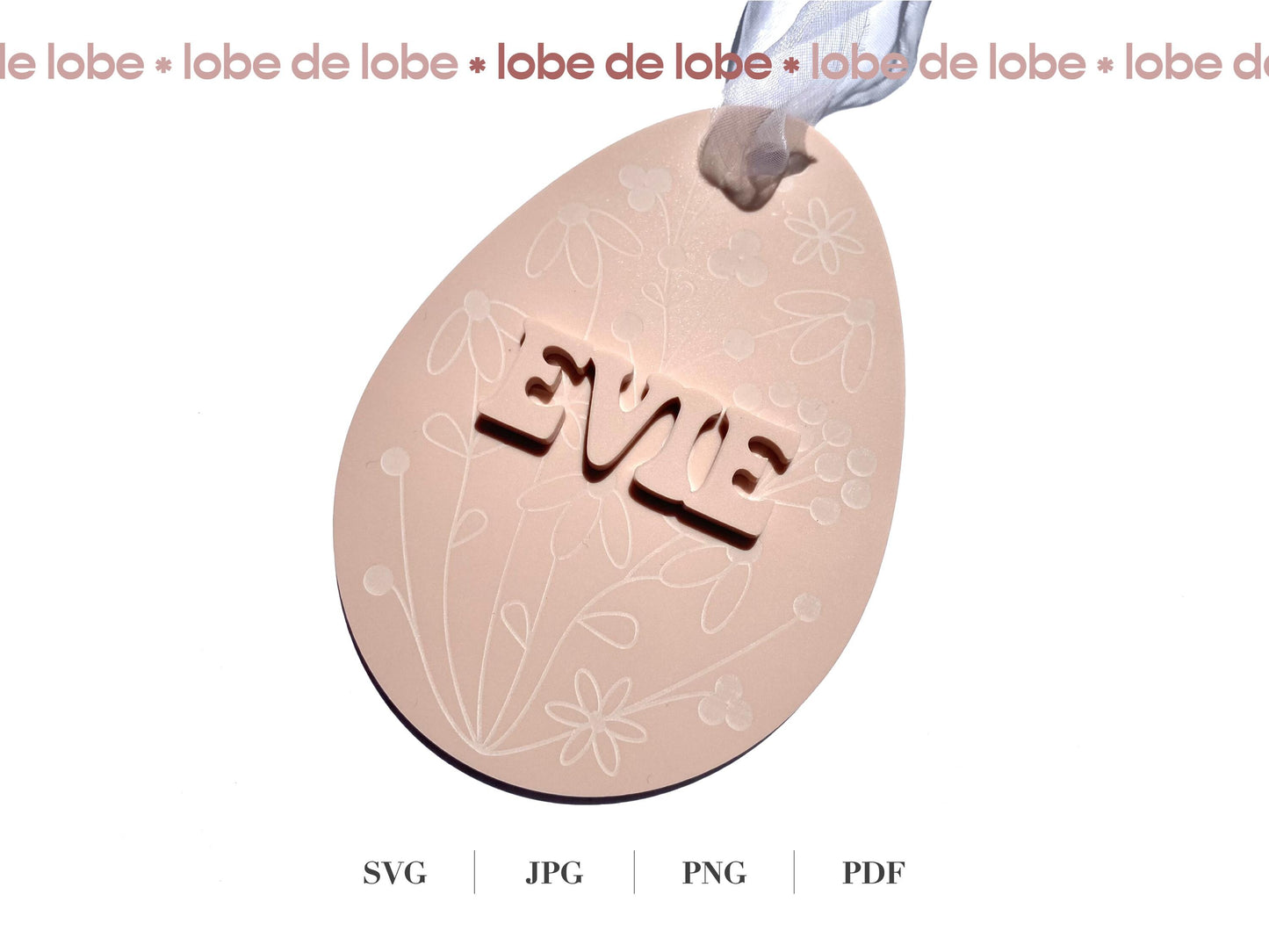 Personalized Easter Basket Tag Bundle with Name Laser Cut SVG File