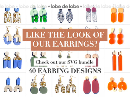 Valentines Scalloped Love Heart Earring Digital Download