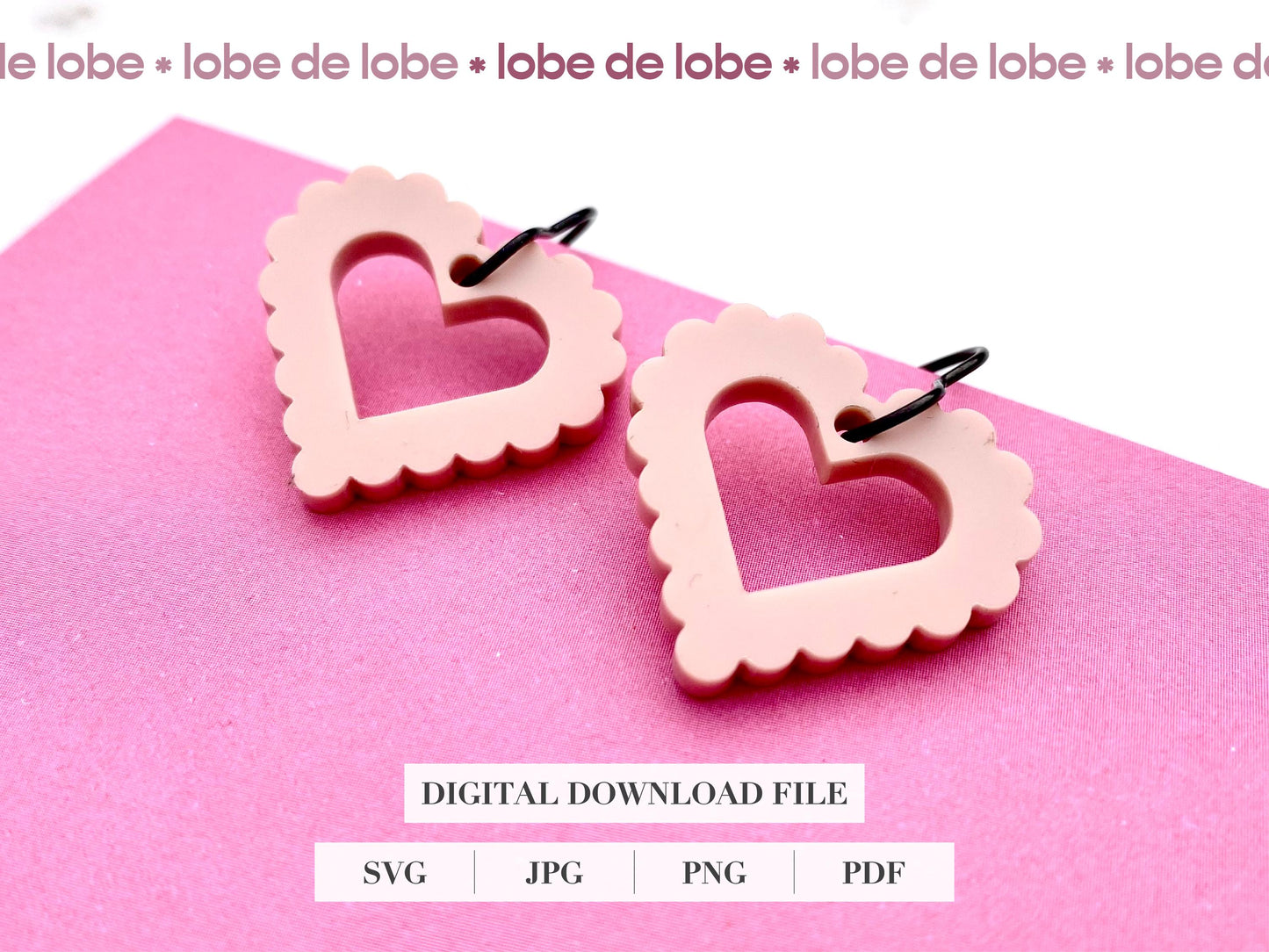 Laser Cut Design Files Love heart Earrings SVG File