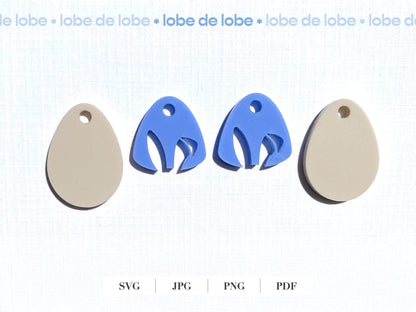 Laser Cut Design Files Easter Bunny Earring Acrylic Laser Engrave Cut SVG File