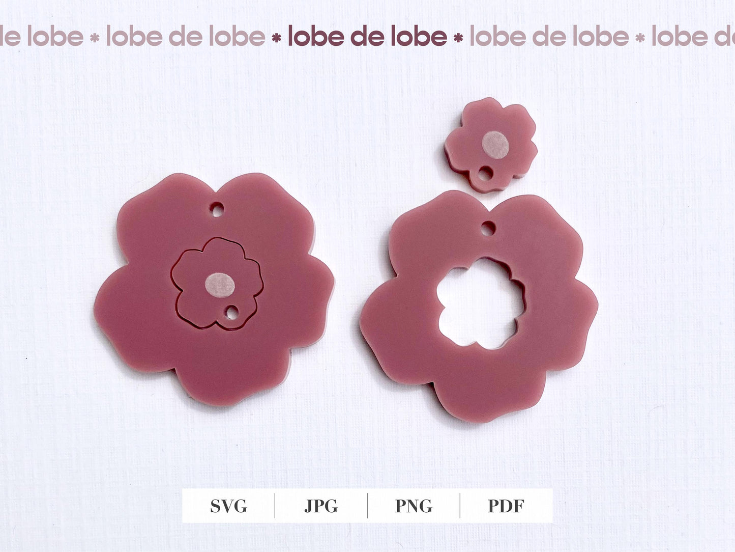Spring Boho Flower Nested Laser Cut Earrings Digital Download