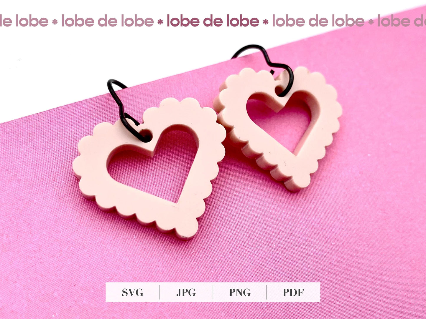 Laser Cut Design Files Love heart Earrings SVG File