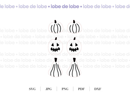 Fall Halloween Pumpkin Studs Laser Engraved Earrings Digital Download